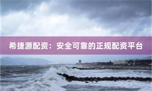 希捷源配资：安全可靠的正规配资平台